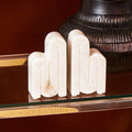 Set of Two White Marble Bookends
