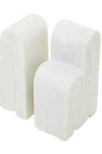 Set of Two White Marble Bookends