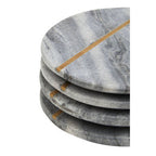 Set of 4 Grey Marble Coasters with Gold Inlay