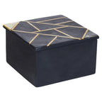 Small Black Slate with Mother of Pearl Inlay Trinket Box