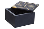 Small Black Slate with Mother of Pearl Inlay Trinket Box
