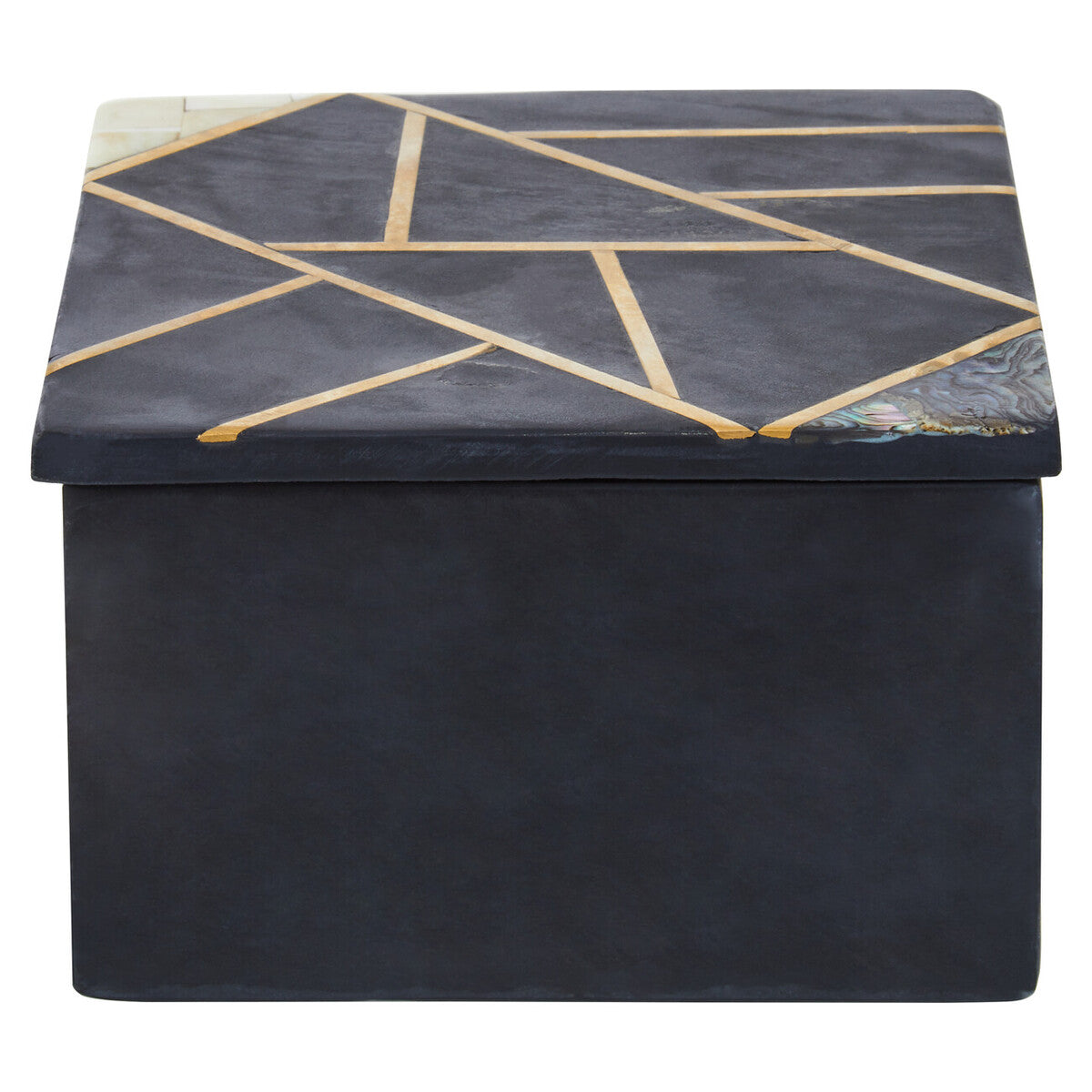 Small Black Slate with Mother of Pearl Inlay Trinket Box