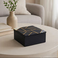 Small Black Slate with Mother of Pearl Inlay Trinket Box