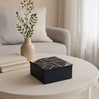 Small Black Slate with Mother of Pearl Inlay Trinket Box