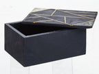 Large Black Slate with Mother of Pearl Inlay Trinket Box