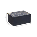 Large Black Slate with Mother of Pearl Inlay Trinket Box