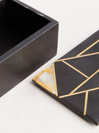 Large Black Slate with Mother of Pearl Inlay Trinket Box
