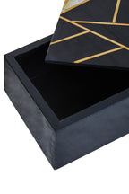 Large Black Slate with Mother of Pearl Inlay Trinket Box