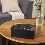 Large Black Slate with Mother of Pearl Inlay Trinket Box