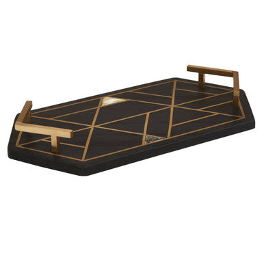 Black Slate with Mother of Pearl Inlay Tray
