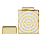 Gold and White Ceramic Jar