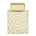 Gold and White Ceramic Jar