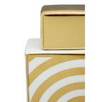 Gold and White Ceramic Jar