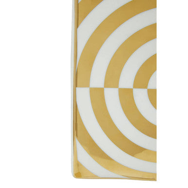 Gold and White Ceramic Jar