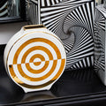 Gold and White Ceramic Round Vase