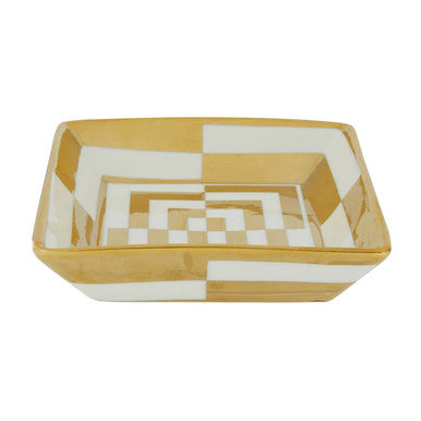 Ceramic Gold and White Dish