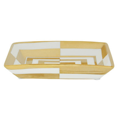 Ceramic Gold and White Dish