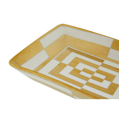 Ceramic Gold and White Dish