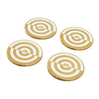 Set of 4 Gold and White Bullseye Coasters