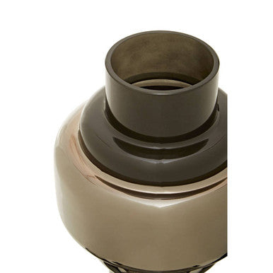 Small Smoked Black and Silver Vase