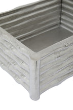 Large Silver Finish Bamboo Effect Trinket Box