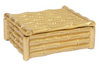 Small Gold Finish Bamboo Effect Trinket Box