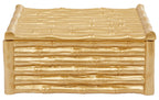 Large Gold Finish Bamboo Effect Trinket Box