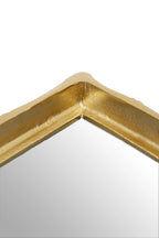 Gold Finish Bamboo Effect Mirrored Tray
