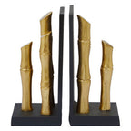 Set of Two Gold Finish Bamboo Effect Bookends