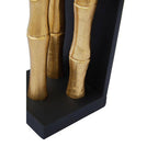 Set of Two Gold Finish Bamboo Effect Bookends