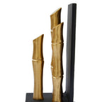 Set of Two Gold Finish Bamboo Effect Bookends
