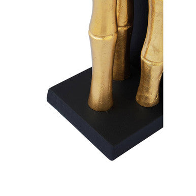 Set of Two Gold Finish Bamboo Effect Bookends