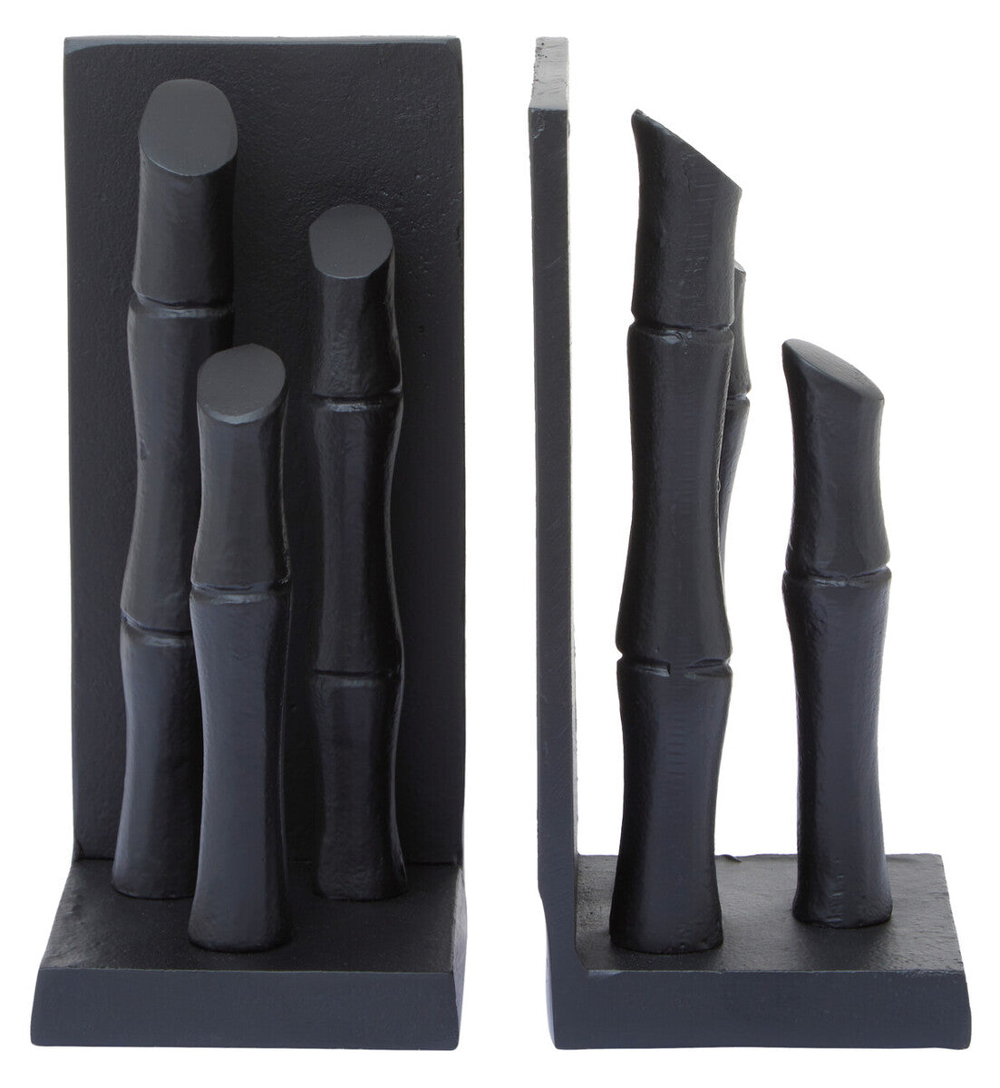 Set of Two Black Finish Bamboo Effect Bookends