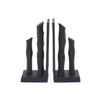 Set of Two Black Finish Bamboo Effect Bookends