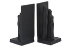 Set of Two Black Finish Bamboo Effect Bookends