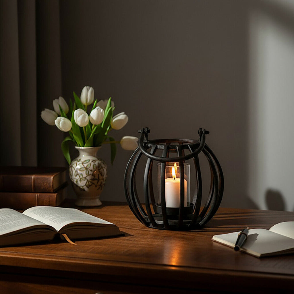 Small Matte Black Finish Lantern