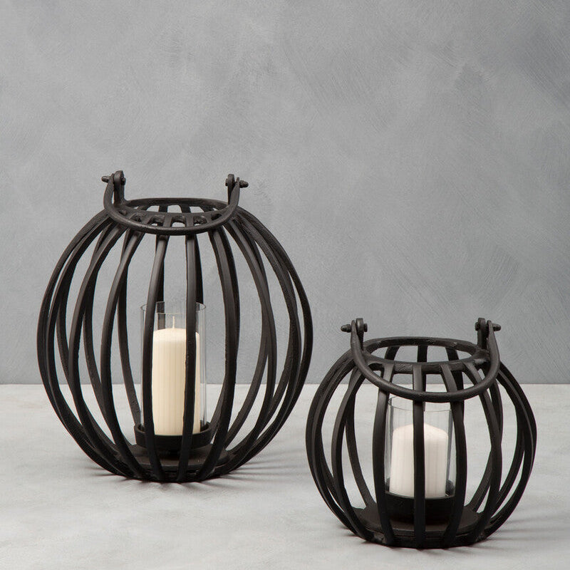 Large Matte Black Finish Lantern