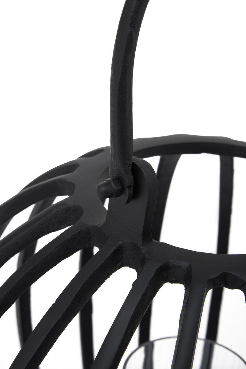 Large Matte Black Finish Lantern
