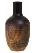 Black Large Wood Vase with Ombre Finish