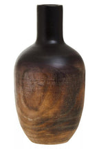 Black Large Wood Vase with Ombre Finish