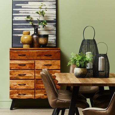 Black Large Wood Vase with Ombre Finish
