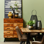 Black Large Wood Vase with Ombre Finish