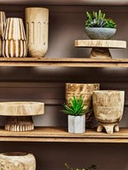 Natural Engraved Wood Decorative Bowl