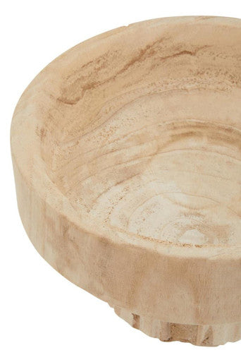 Natural Engraved Wood Decorative Bowl