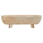 Natural Oval Decorative Dough Bowl with Footed Base