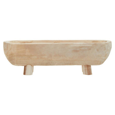 Natural Oval Decorative Dough Bowl with Footed Base
