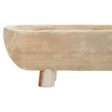Natural Oval Decorative Dough Bowl with Footed Base