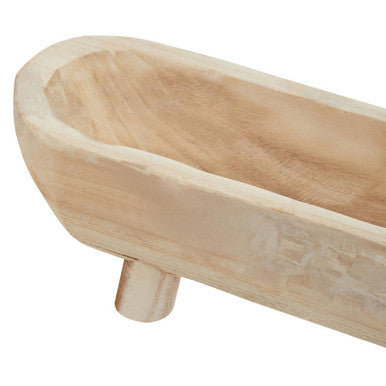 Natural Oval Decorative Dough Bowl with Footed Base