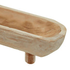 Natural Oval Decorative Dough Bowl with Footed Base
