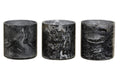 Set of 3 Grey Marble Effect Tealight Holders